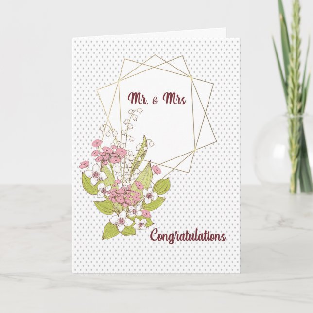 Tarjeta de boda para el Sr. y la Sra. (Anverso)