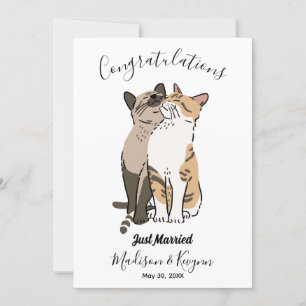 Tarjeta de boda para gatos cortos