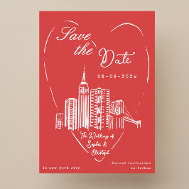Tarjeta de boda para guardar la fecha en Nueva Yor
