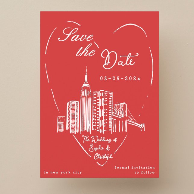 Tarjeta de boda para guardar la fecha en Nueva Yor (Subido por el creador)