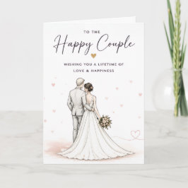 Tarjeta de boda para la feliz pareja