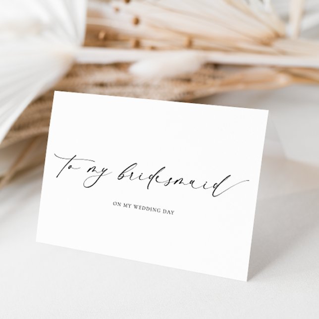 Tarjeta de boda para mi dama de honor Ellesmere (Ellesmere To My Bridesmaid Wedding Day Card)