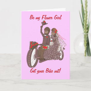 Tarjeta de Boda para Moteros/Motocicletas con Rosa