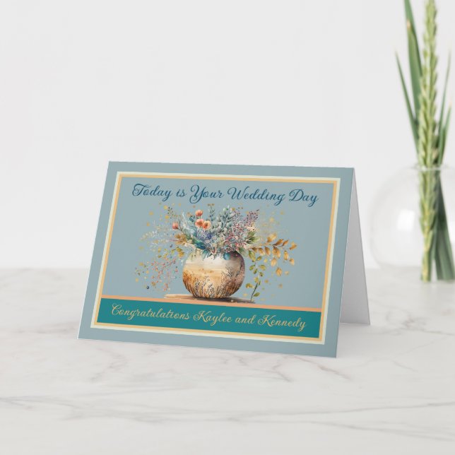 Tarjeta de boda para personalizar con la base de f (Anverso)
