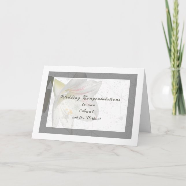 Tarjeta de boda para tía y nuevo marido (Anverso)