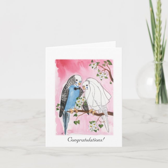 Tarjeta de Boda Parakeet (Anverso)