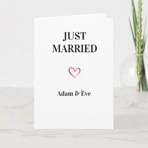 Tarjeta de boda personalizable recién casados