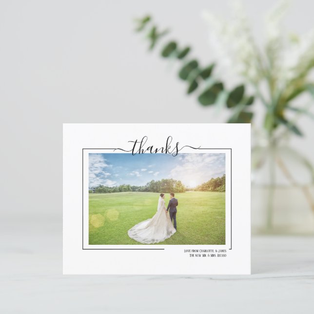 Tarjeta de Boda personalizada de fotografía de tip (Anverso de pie)