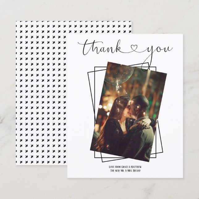 Tarjeta de Boda personalizada de fotografía de tip (Anverso / Reverso)