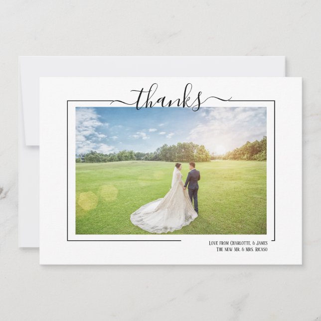 Tarjeta de Boda personalizada de fotografía de tip (Anverso)