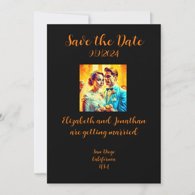 Tarjeta de boda personalizada de guardar la fecha  (Anverso)