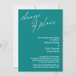 Tarjeta de boda pospuesta Cambio de planes