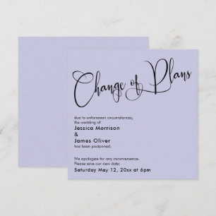 Tarjeta de boda pospuesta Cambio de planes de lava
