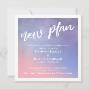 Tarjeta de Boda Pospuesta con Plan Nuevo de Color