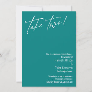 Tarjeta de boda pospuesta Contemporary Take Two!