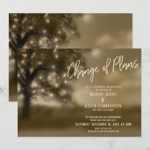 Tarjeta de Boda Pospuesta Luces del Árbol Cambio d