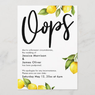 Tarjeta de Boda pospuesta para Uops Watercolor Lem