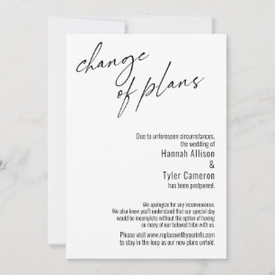 Tarjeta de Boda Pospuesta por Cambio de Planes Mod