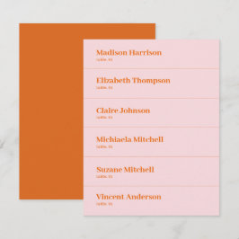 Tarjeta de Boda Retro Rosa y Naranja DIY