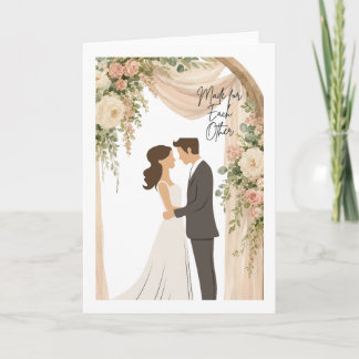 Tarjeta de boda romántica Hecha la una para la otr