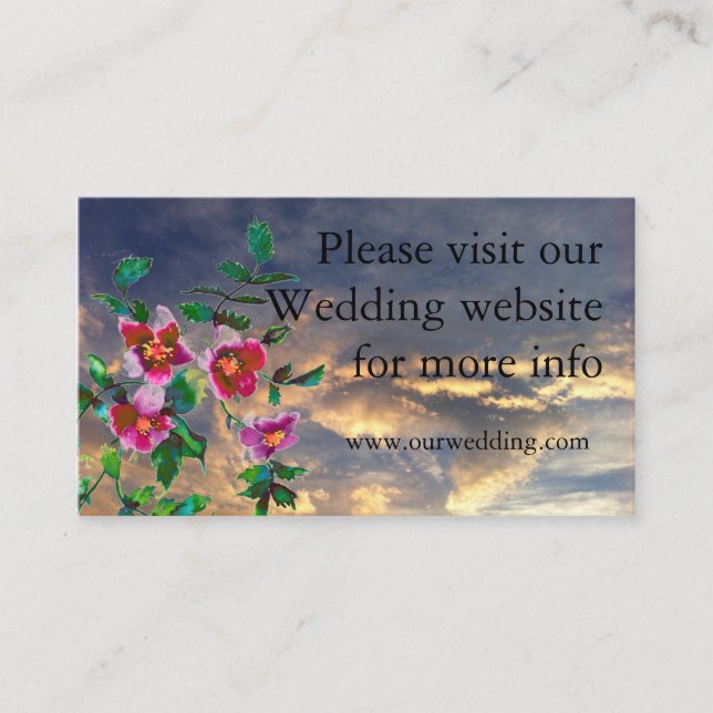 Tarjeta de boda rosa de época (Anverso)