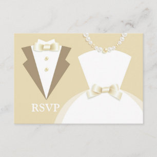 Tarjeta de Boda RSVP Bride y Groom con opción alim
