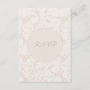 Tarjeta de Boda RSVP Champagne Ivory Lace