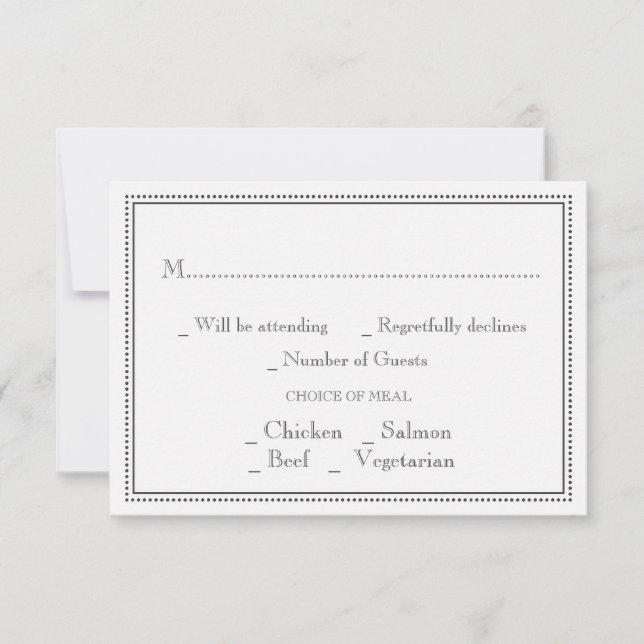 Tarjeta de Boda RSVP de Chalkboard (Anverso)