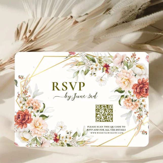 Tarjeta de Boda RSVP de código QR - Geométrica de  (Subido por el creador)
