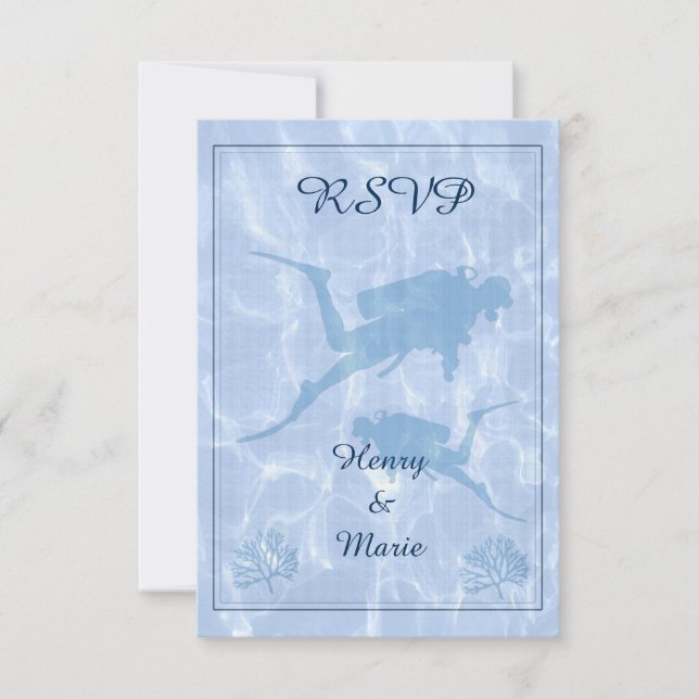 Tarjeta de Boda RSVP de Diver (Anverso)
