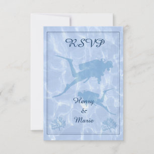 Tarjeta de Boda RSVP de Diver