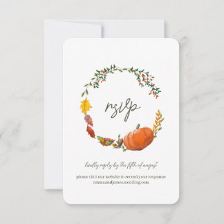 Tarjeta de Boda RSVP de respuesta de otoño o acció