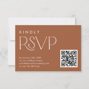Tarjeta de Boda RSVP del código QR de Boho Terraco