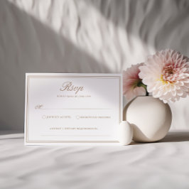 Tarjeta de Boda RSVP elegante de Taupe ligero clás