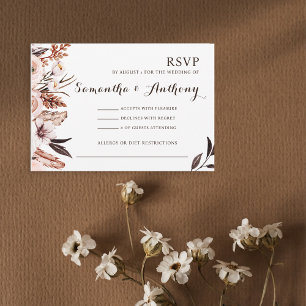 Tarjeta de Boda RSVP Rústica Floral