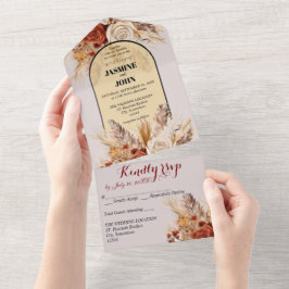 Tarjeta de Boda Rustic Boho