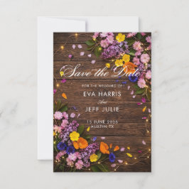 TARJETA DE BODA RÚSTICA BOHO MADERA SAVE THE DATE