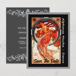 Tarjeta de boda Save The Date con dorso gris