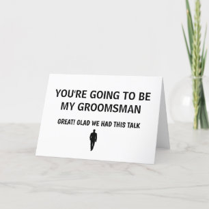 Tarjeta de BODA simple Minimalista GROOMSMAN