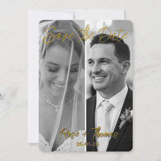 Tarjeta de boda simple moderna con foto
