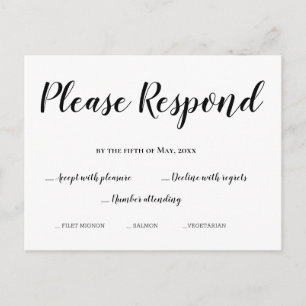 Tarjeta de Boda simple RSVP, Responda por favor
