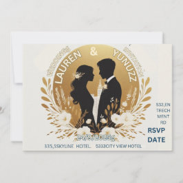 tarjeta de boda simple y única