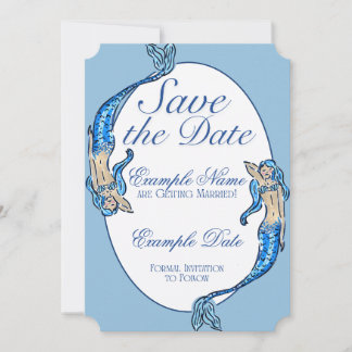 Tarjeta de boda Sirenas nadadoras salvan la fecha