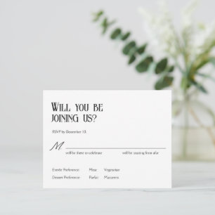 Tarjeta de Boda "Snowdrops" Art Nouveau RSVP