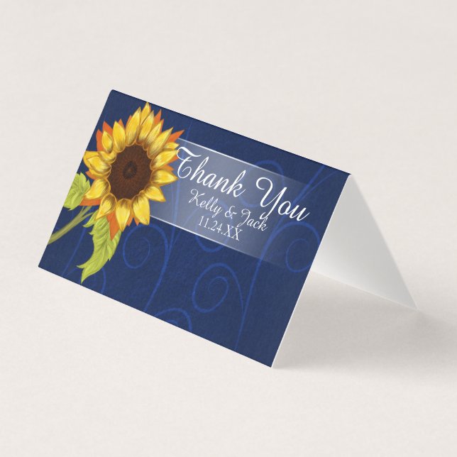 Tarjeta de boda Sunflower/Gracias (Anverso)