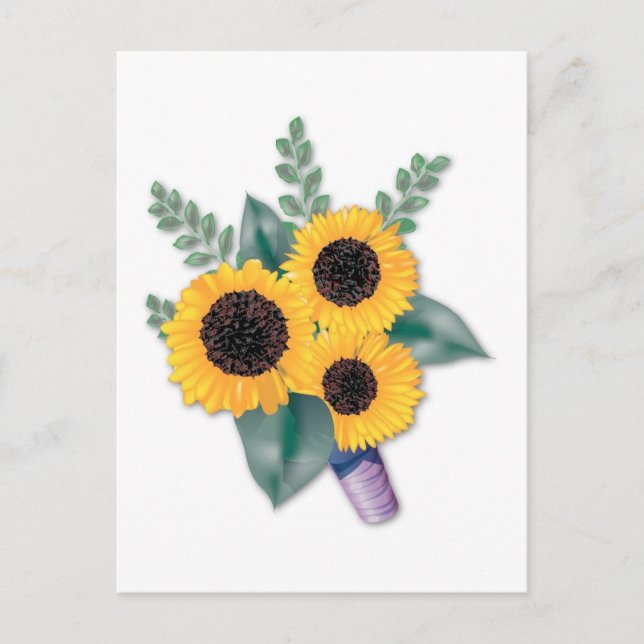 Tarjeta de boda Sunflower Save The Dates (Anverso)