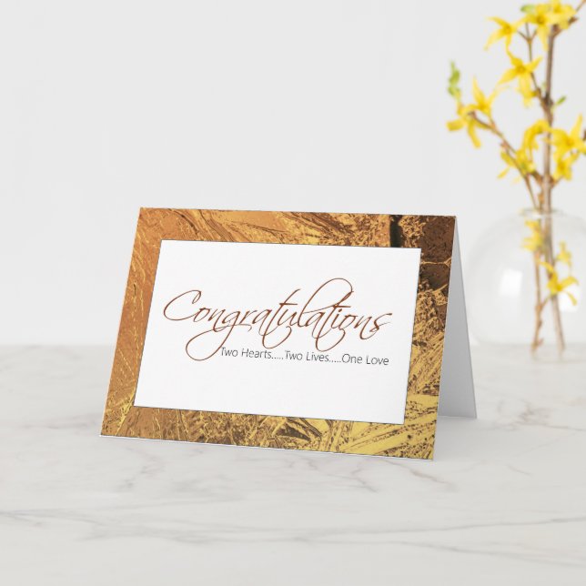 Tarjeta de boda, tarjeta de amor para la novia y e (flor amarilla)