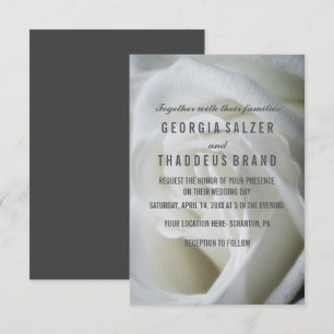 Tarjeta de boda texturizada Rosa Blanca