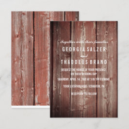 Tarjeta de Boda texturizada Rustic Barn Door