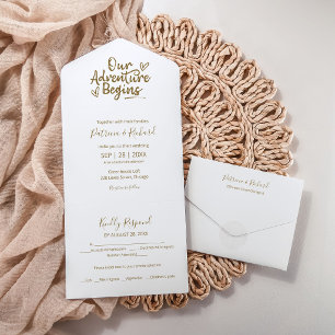 Tarjeta de boda todo en uno 'La aventura en la mon